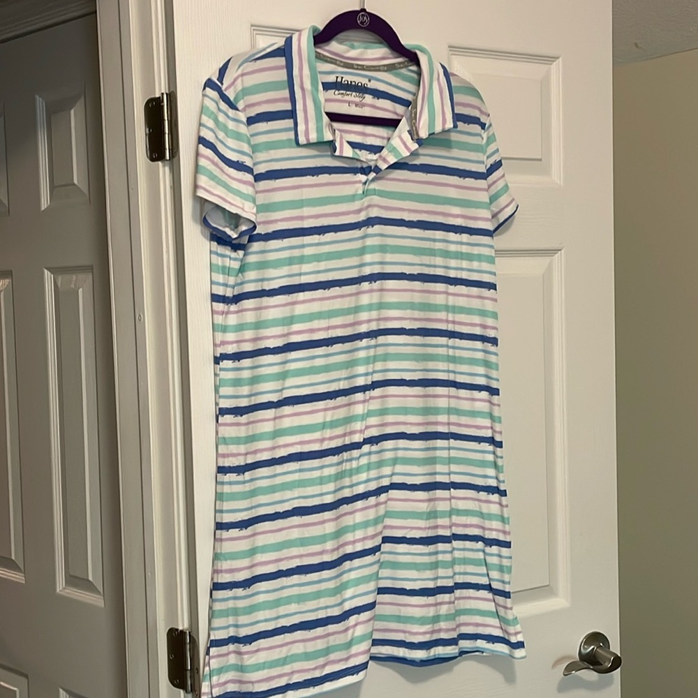 Hanes Comfort Sleep Polo Dress